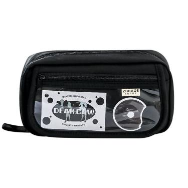 Imagem de Estojo de lápis de grande capacidade com bolso de PVC transparente