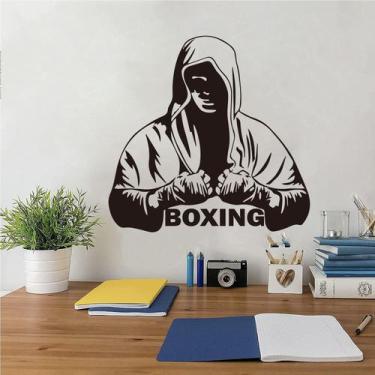 Imagem de Adesivo de parede Boxing Fighter Fitness Gym Decor PVC Self-Adh - yiwe