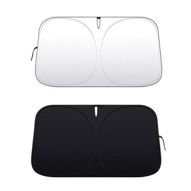 Imagem de Lyxheth Protetor solar de para-brisa de carro, bloqueador solar de para-brisa, protetor solar de janela frontal dobrável, bloqueio universal de raios UV mantém o refrigerador do seu carro, acessórios