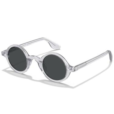 Imagem de Óculos de Sol CARFIA CA2501 Masculino - Redondo Retrô em Acetato para Rostos Pequenos com Lentes Polarizadas - Clássico e Estiloso