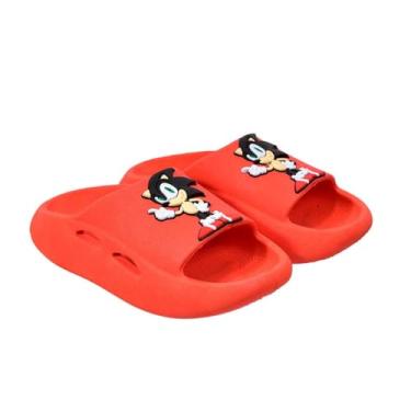 Imagem de Nuvem Chinelo Infantil Confortável, Macio, Solado Antiderrapante, Azul Preto Vermelho, Design Divertido (Vermelho, BR, Criança de 4 a 8 anos, Numérico, 28)