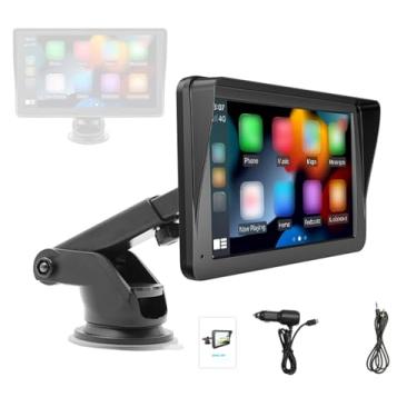 Imagem de Rádio de Carro 7 Polegadas Reprodutor MP5 Navegação Portátil Multimídia com Transmissor FM Chamadas Hands-Free Interconexão Telefone Link Espelho Assistência Ré Suporta U-Disk Cartão TF Saída Áudio AU