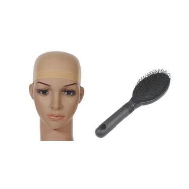 Imagem de 2 Touca Wig Cap Bege + Escova Especial Para Pentear Perucas. - C e c s