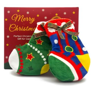 Imagem de YWAOOH Pacote com 2 meias para gatos – Inclui 5 g de Silvervine em pó e 5 g de erva de gato, presente de gato para gatos e gatinhos, brinquedos interativos para brincar, mastigar e relaxar