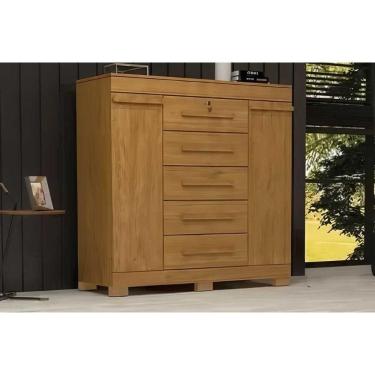 Imagem de Cômoda Casal 2 Portas E 5 Gavetas Diana Cinamomo - Acp
