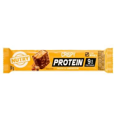 Imagem de Barra de Proteína Nutry Crispy Protein com 9g de Proteínas Sabor Pasta de Amendoim 30g