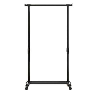 Imagem de Arara Multiuso para Roupas com Sapateira, Preto e Branco, Plástico e Metal, 123x59x35cm, Organizador de Closet