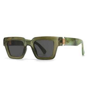 Imagem de Óculos de Sol Femininos com Lentes Degradê UV400, Cores Vibrantes, Estilo Punk Masculino, Ideais para Esportes ao Ar Livre, Corrida e Ciclismo, Verde Oliva e Cinza