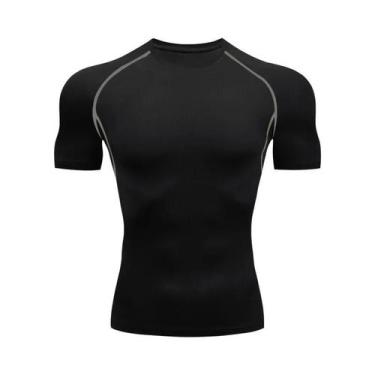 Imagem de Camisetas De Compressão Masculinas De Verão Manga Curta Para Academia,