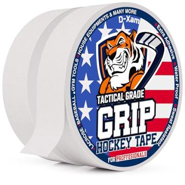 Imagem de D-Xam Fita de Hóquei Preta 2 Rolos Fita Esportiva Atlética Fita de Pano Multiuso de 2,5 cm para Bastão de Lacrosse Alças Barras de Pullup Ferramentas Dedos Resistente à Água Proteger de Arranhões e