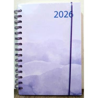 Imagem de Agenda 2026 Grande 14,5cmX21cm Datada 168 folhas Capa dura Adequado para trabalho e estudo(LILÁS)