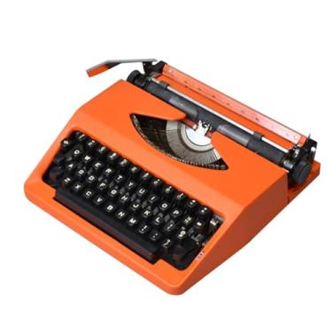 Imagem de Máquina de escrever manual, estilo retrô tradicional, máquina de escrever portátil, ótimo presente para escritores, máquina de escrever vintage para escrita criativa (laranja)