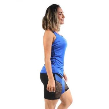 Imagem de Regata feminina Justa laço Dryfit Furadinho Fitness Treino - Bem Fit, 