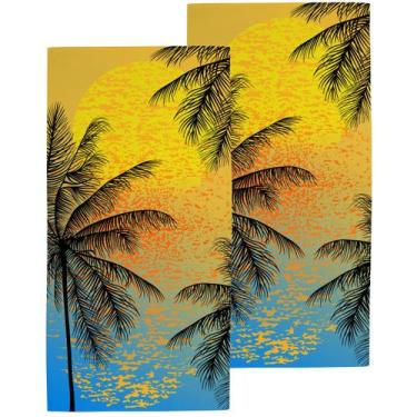 Imagem de Kit 2 Toalhas de Praia Banhão Teka Málaga 75x150 cm Estampa:Beach
