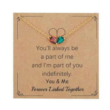 Imagem de SOPIFY Colar feminino com pedra do nascimento de zircônia cúbica banhada a ouro 14K, não mancha, joia de nascimento para mãe e filha (V3), Adjustable, Cobre, Sem Pedra Preciosa