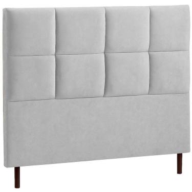 Imagem de Cabeceira Estofada Casal Espanha Veludo Cinza 140 Cm