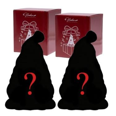 Imagem de Hodao Estatuetas de gnomo de Natal, pacote aleatório com 2 – enfeites de férias de resina para decoração de casa, caixa surpresa pronta para presente, decorações fofas de mesa, mini estatuetas