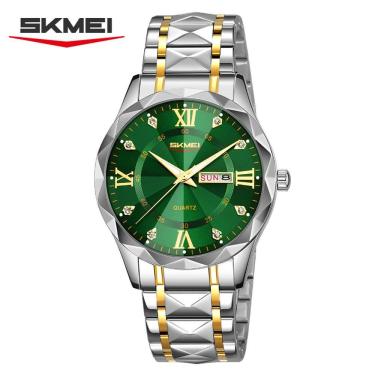 Imagem de Relógio Masculino Skmei 9369 Luxo Quartzo Verde Esmeralda Verde/dourado