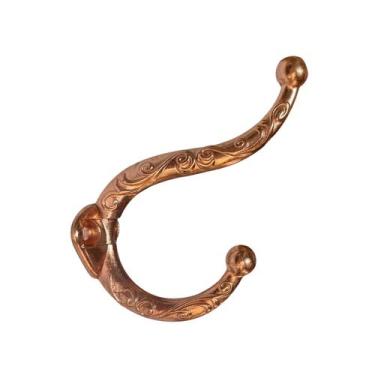 Imagem de Kit c/2 Gancho Cabideiro Decorado Duplo Metal para Pendurar e Parafuso