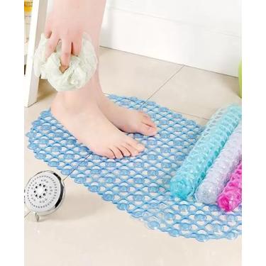 Imagem de Tapete Antiderrapante para Box Banheiro com Ventosas 40x70cm – Tapete de Chuveiro Massageador para Pés Segurança Antiescorregante (Cores Aleatorias Bolinha)