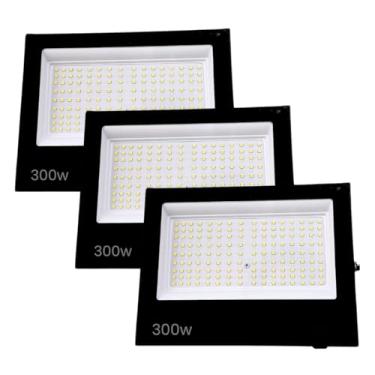 Imagem de Kit 3 Refletores LED 400W à Prova D'Água ip66, Holofote Branco Frio 6500k, Bivolt 110/220v