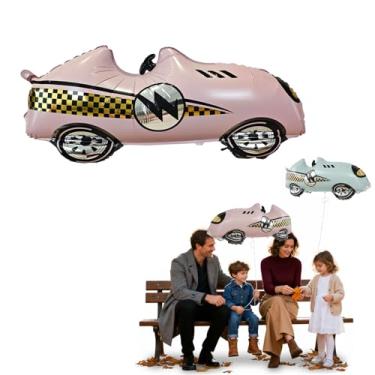Imagem de 3D Self-Standing Race Car Balloon – Large Durable Party Decoration, Easy Inflate & Auto-Seal, Perfect for Racing Theme Birthdays, Baby Shower（Pink Car）