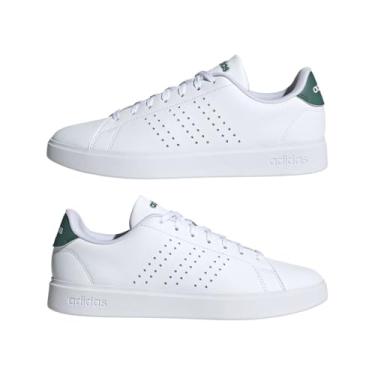 Imagem de adidas Tênis masculino Advantage 2.0, Cloud White Core Preto Collegiate Green, 25.5 cm