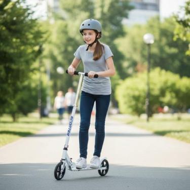 Imagem de Patinete Infantil Juvenil Reforçado 80 Kilos Rodas Grandes Freio Trase