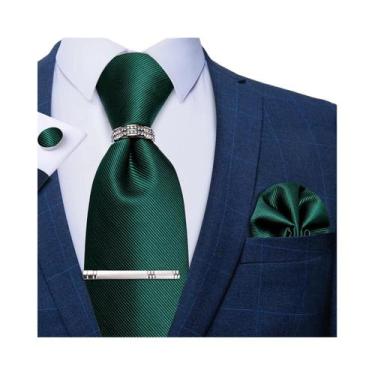 Imagem de Conjunto De Gravata Masculina Azul Royal Com Estampa Xadrez, Clipe Pra