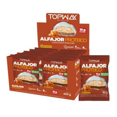 Imagem de Alfajor proteíco caramelo salgado sem adição de açúcar topway caixa co