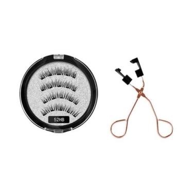 Imagem de Cílios Postiços Magnéticos 3D Naturais Reutilizáveis Conjunto De 4 Cíl