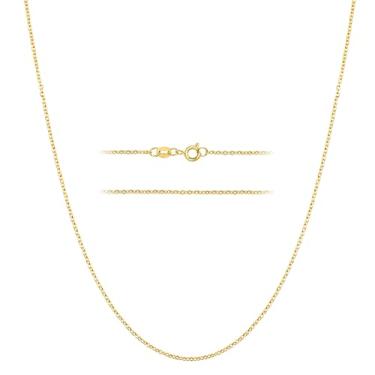 Imagem de KISPER Colar de corrente de elos de ouro 24k – Joia fina de aço inoxidável banhada a ouro para mulheres e homens com fecho de mola, Aço inoxidável