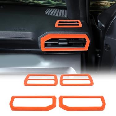 Imagem de Daeiclru Tampa de saída de ar do painel compatível com Toyota Tacoma 2024 2025, tampa de saída de ar lateral, console central A/C acessórios protetores de capa de acabamento de saída de vento (laranja