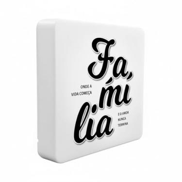 Imagem de Luminária Box Slim Família USB, Branca, Polietileno, 20x18x5 cm, LED 5W, Cabo USB 1,2m, Bivolt