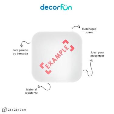 Imagem de Luminária Slim Box Home Sweet Office, Branco, 23x23x9cm, Polietileno, Para Parede ou Bancada, 110V/220V