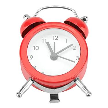 Imagem de GLOGLOW Despertador/relógio/relógio de Parede/rádio Material Metálico, Alarme Alto, Portátil para Estudantes e Viagens, Vermelho, 3,0 X 2,0 X 0,8 Polegadas, Mini Despertador Digital Operado por
