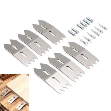 Imagem de 6 peças de cães de fixação de laje para ferramentas de marcenaria, conjunto de grampo de limite de madeira de liga de alumínio braçadeira de fixação para posicionamento preciso