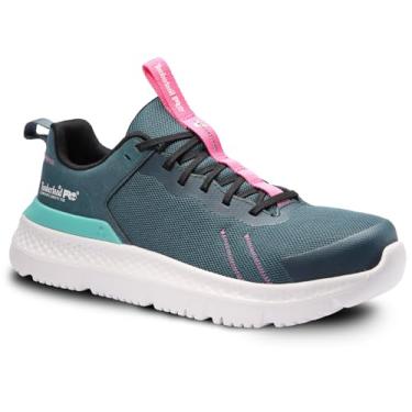 Imagem de Timberland PRO Tênis de trabalho atlético industrial unissex Setra Composite Safety Toe, Azul-petróleo/rosa, 38