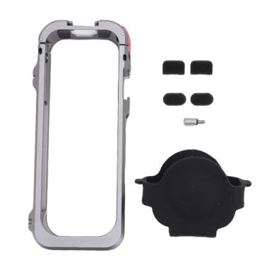 Imagem de Gaiola para câmera de ação Estrutura protetora em liga de alumínio com tampa de lente Sapata fria Furo de rosca de 1/4 de polegada para X5 Acessórios para câmeras de ação