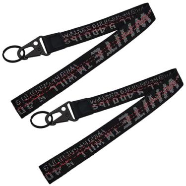 Imagem de 2 cordões para crachás de identificação, cordões para chaves, cordão de pescoço moderno para homens e mulheres, professores, adequado para chaves de carro, crachá de identificação e porta-carteira