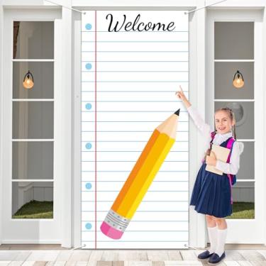 Imagem de Bem-vindo de volta à escola, capa de porta, caderno, papel para porta, banners pendurados, cadernos, faça você mesmo, pano de fundo, para crianças, estudantes, pré-escolares, sala de aula, materiais