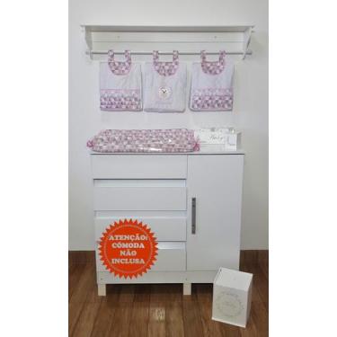 Imagem de Porta Fraldas de Varão e Trocador Anatômico Ursa Princesa 4 Peças - Po