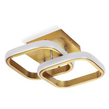 Imagem de Luminária De Teto LED Quadrada E Moderna, Luz De Teto Ouro Para Corredor, Quarto E Sala De Estar, 3000K-6000K