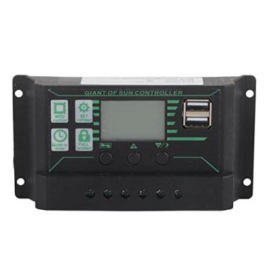 Imagem de Controlador de carga solar PWM Display LCD Dual USB 30A 12V 24V Adaptação automática para de painel solar Controle de luz da lâmpada de carregamento de bateria (z30)