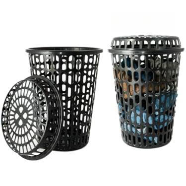 Imagem de Cesto de Roupas 60 Litros Telado Redondo Com Tampa