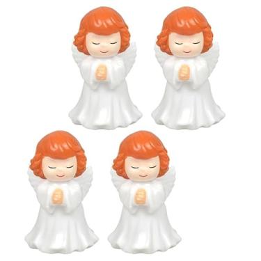 Imagem de JOINPAYA 8 peças pequenas estatuetas de anjo de plástico: Escultura de anjo para interior e jardim - Mini estátuas de querubim orando para casamentos, festas, decorações de Natal