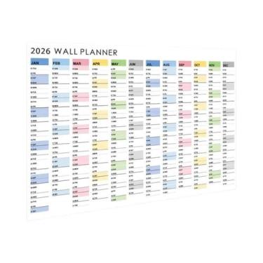 Imagem de Calendário De Parede Grande 2026 2025 Com Adesivos Kawaii, Planejador 