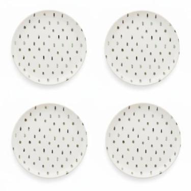 Imagem de Kit Jogo 4 Pratos Sobremesa Oxford Flat Samambaia 20 cm em Cerâmica De