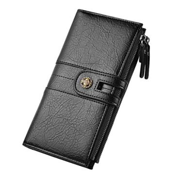 Imagem de Carteira masculina com zíper bolsa de moedas masculina retrô bolsa de telefone bolsa de telefone ferrolho bolsa de dinheiro (cor: tamanho A: tamanho único)