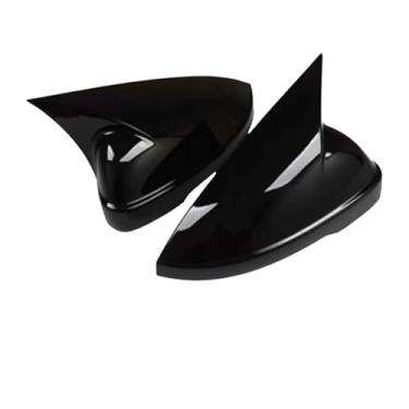 Imagem de Capa de espelho de porta preta brilhante de fibra de carbono para atualização de carro compatível com VW New Sagitar 2019 2020 2021 acessórios retrovisores (preto brilhante)